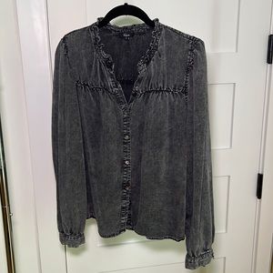 Rails black acid wash top in M